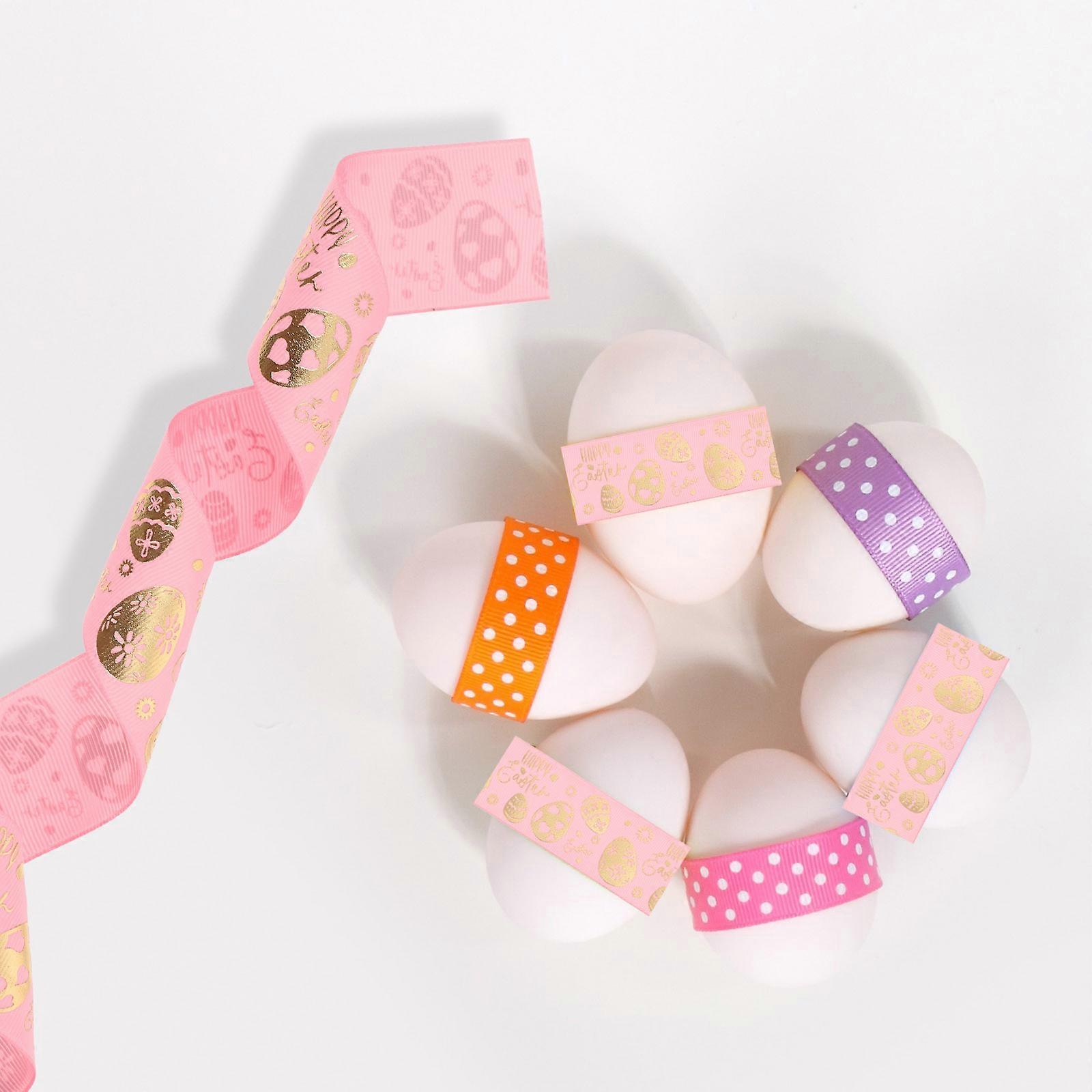 Easter Present Packaging Ribbon for Decor 1 Roll Pink Polyester Ribbon