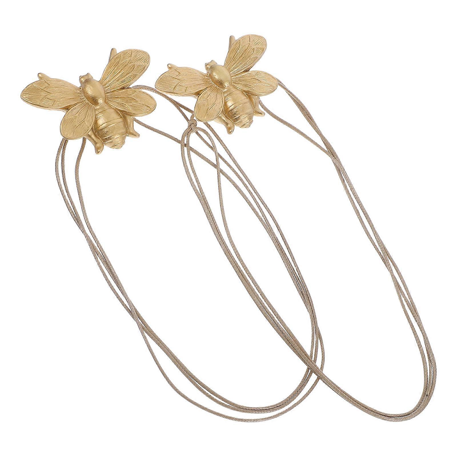 Bee Shape Curtain Tie Back Window Buckle for Reliable Use 2Pcs Golden