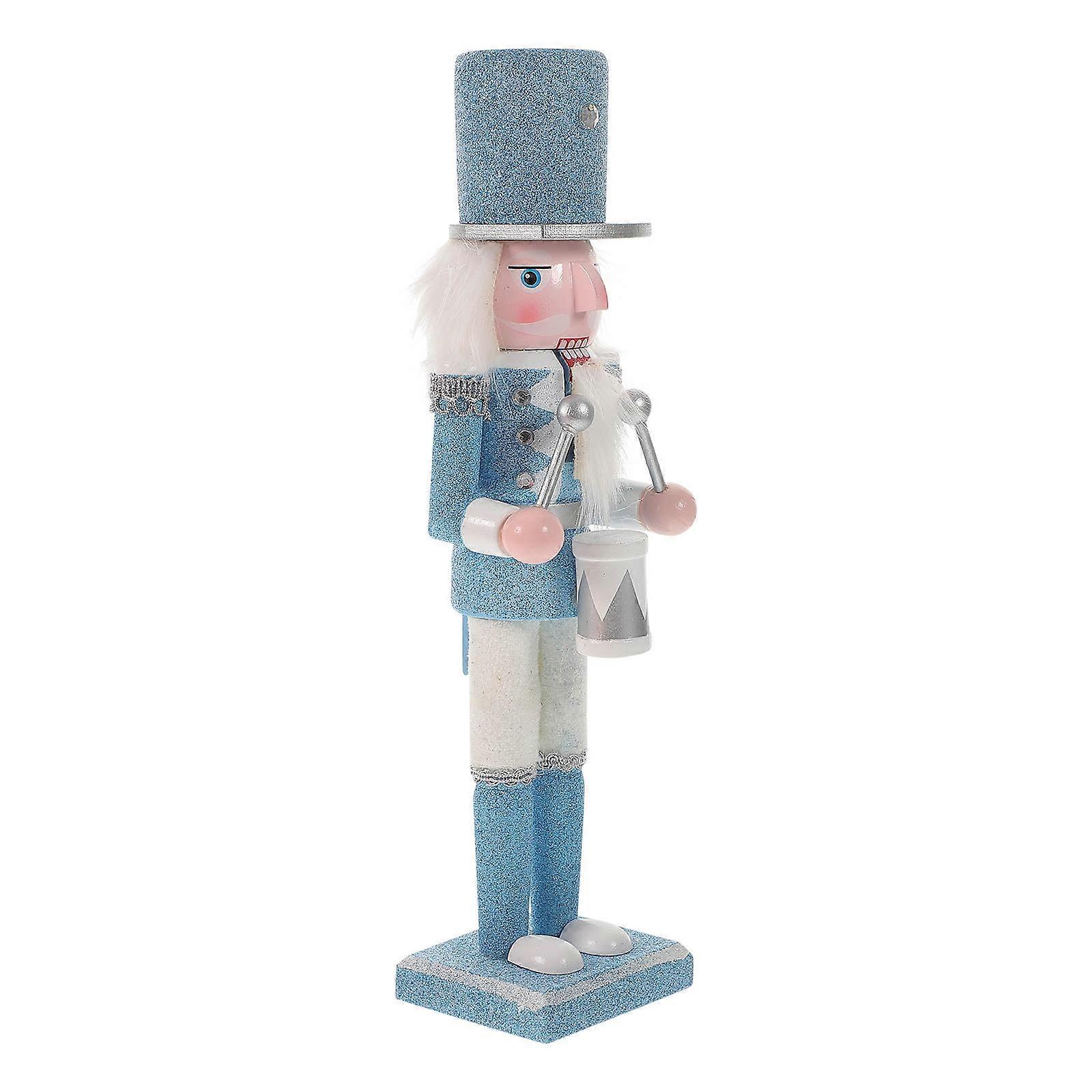 Wood Nutcracker Figurine for Decor Glitter Xmas Decoration