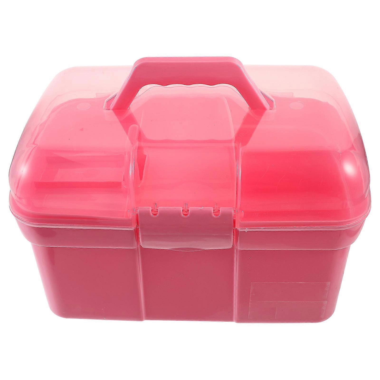 Portable Cosmetics Box for Storage with Dual-Layer Design Handheld Organizer