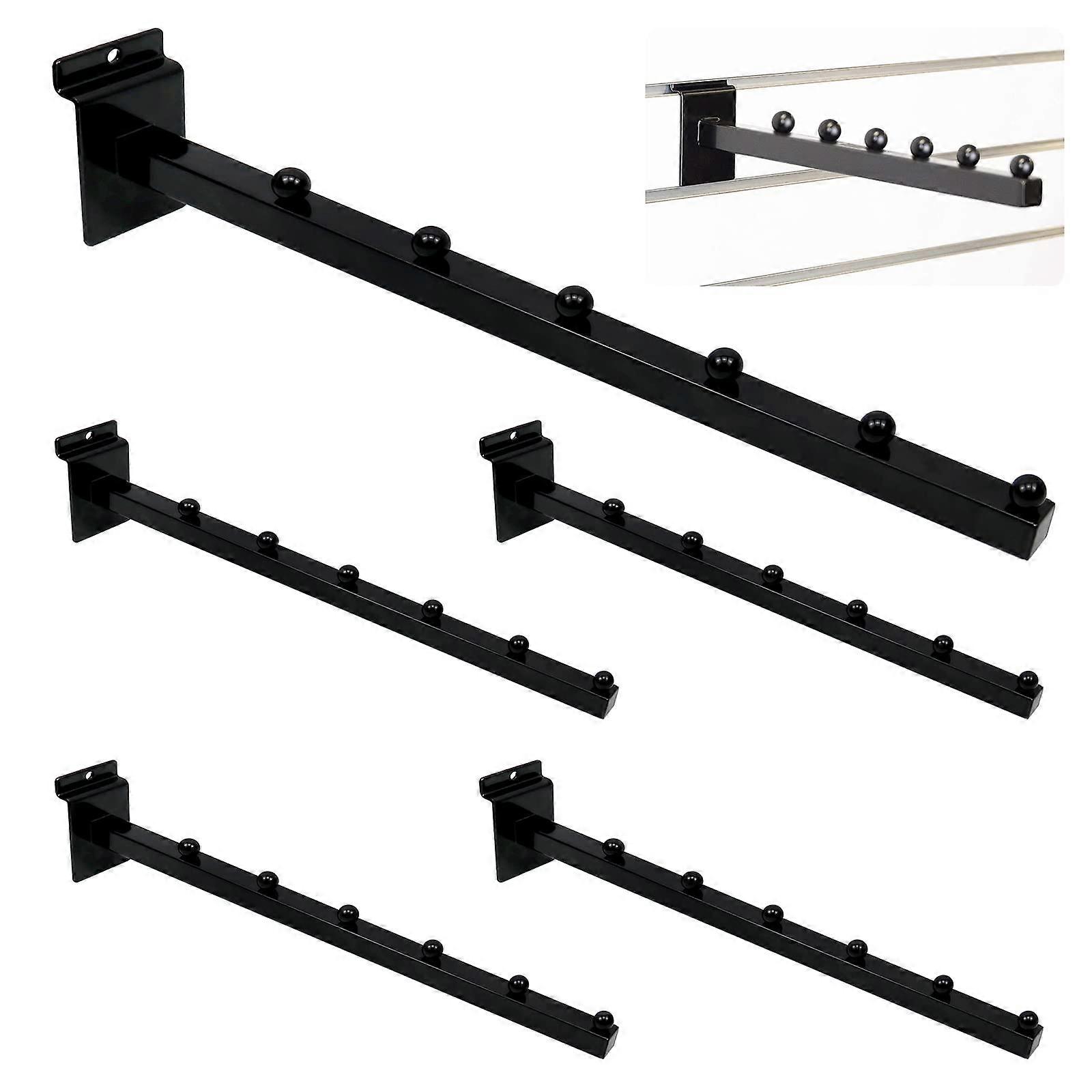 Gridwall Waterfall Hooks 6 Ball Black 15.75 Inch, SpaceEfficient Display, 5 Pack for Clothing