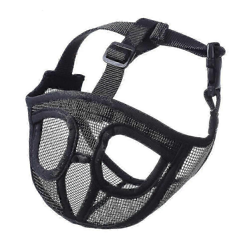 Adjustable Black Muzzle for Short Snout Dog, Compatible with Biting, Barking, and Chewing