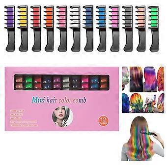 Hair Chalk Combs 12 Colors Washable Temporary Hair Color for Kids and Adults Instant Easy Application