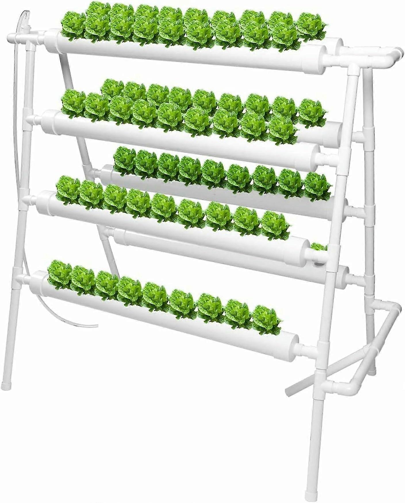 72 Site Hydroponic Growing System, 8 Pipe NFT PVC Kit for Density Vegetable Planting