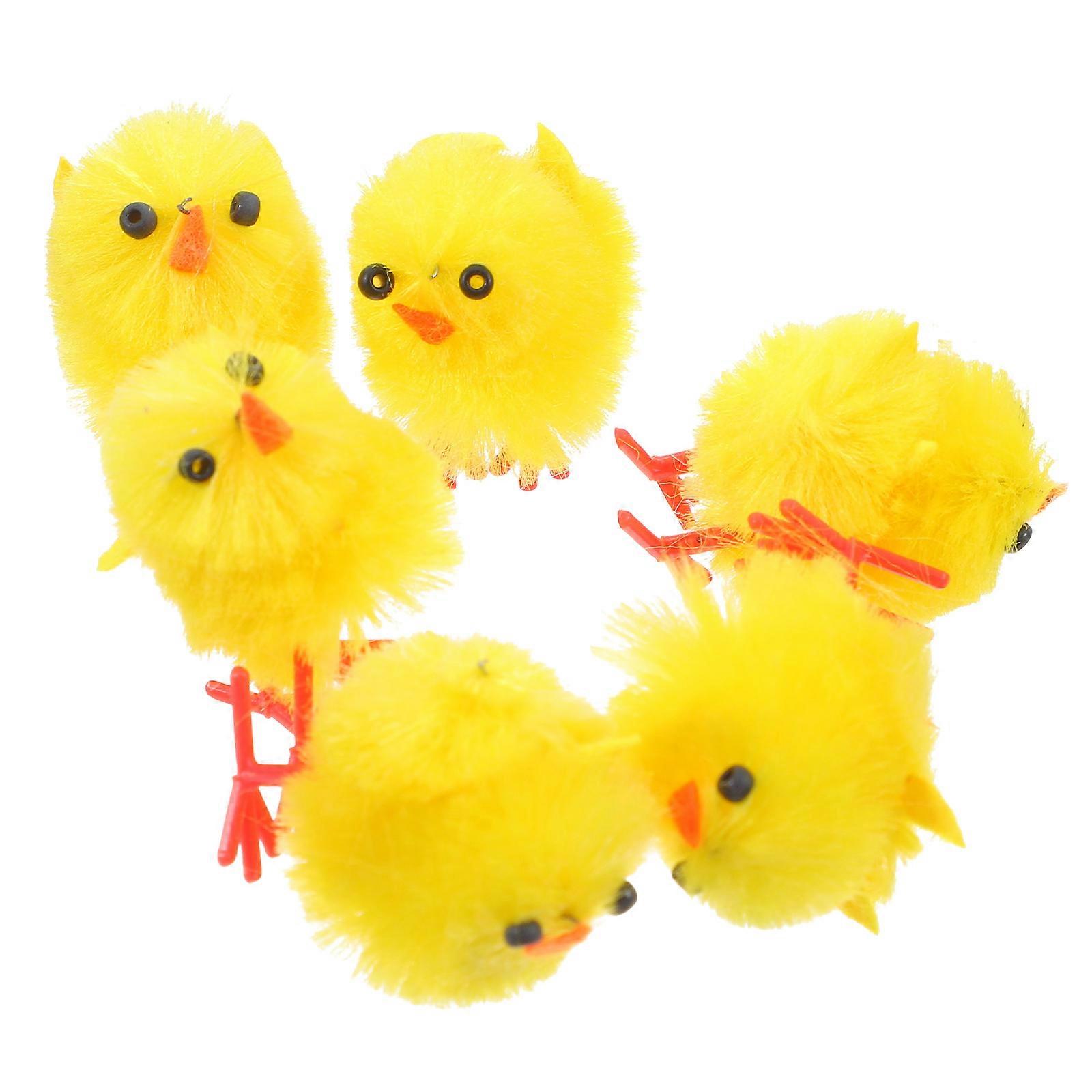 6Pcs Creative Easter Plastic Chick Shape Desktop Office Housewarming Decorations
