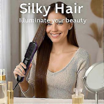 Brosse à lisser portable sans fil, 2 en 1 pour lisser et boucler avec affichage LED, 20S de chauffage rapide, 3 réglages de température pour les femmes