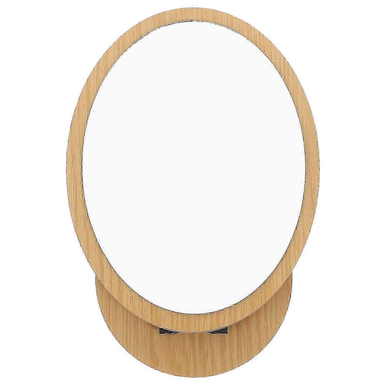 Makeup Mirror Desktop Mirror Foldable 1Pcs Beige for Home Use