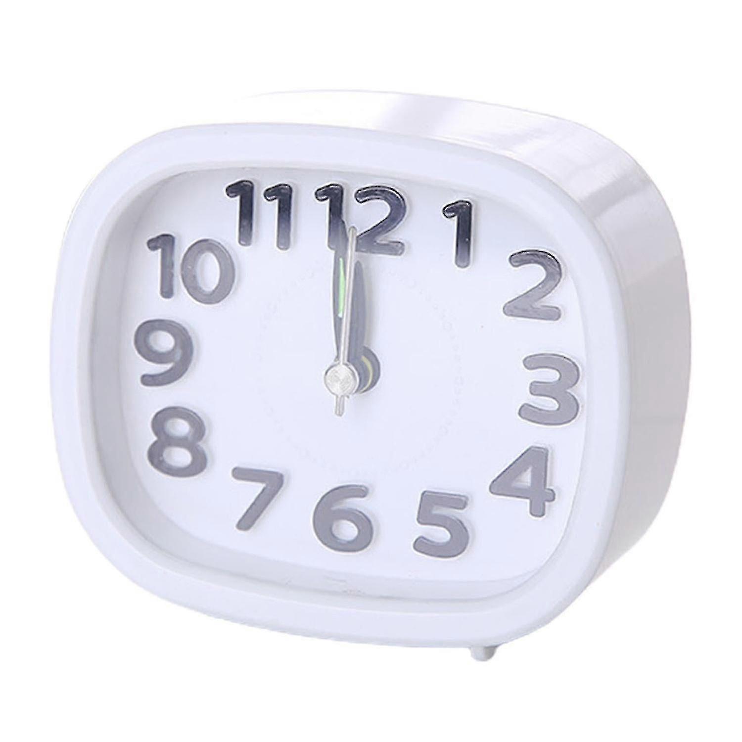 Table Clock Low Noise Multi-functional Round Small Bedside Analog Alarm Clock for Daily Use