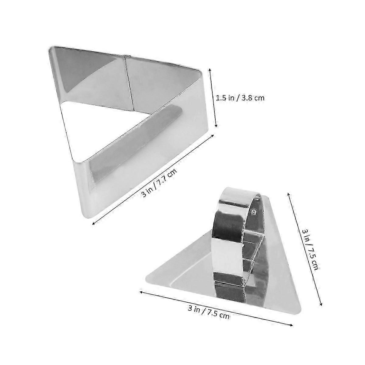 Mousse Cutter Triangle Shaped Cake Mold for Baking Use 2Pcs Silver