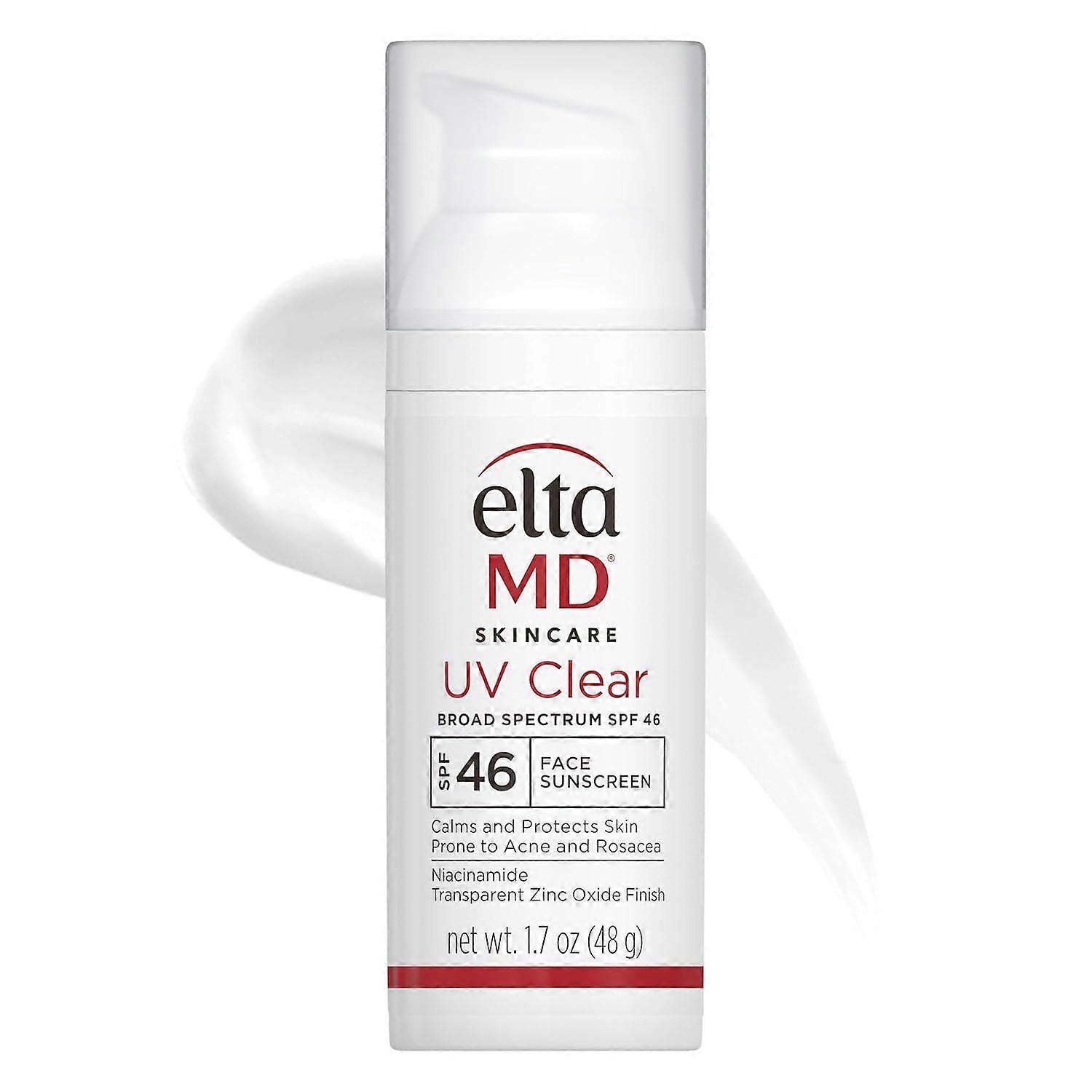 Protector solar facial EltaMD UV Clear SPF 46 – Fórmula sin aceite con óxido de zinc, recomendado por dermatólogos (Blanco)