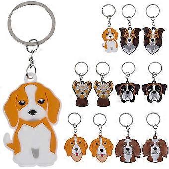 Dog Keychains Cartoon Animal Keychains for Decor 12Pcs Bag Hanging Key Rings