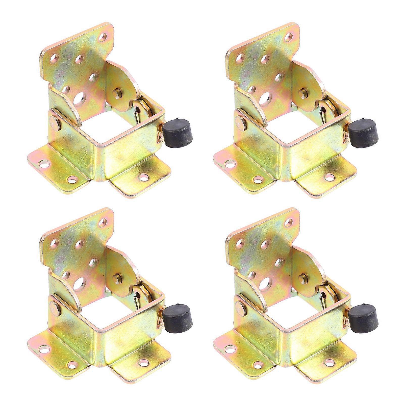 4Pcs Chair Legs Folding Hinge Iron Brackets Hinge Collapsible Support Hinge