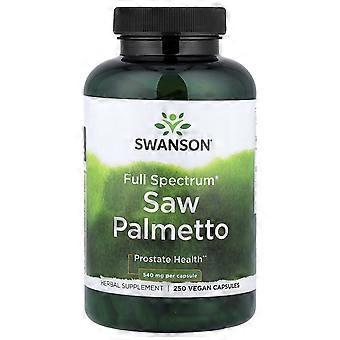 Swanson, Serenoa repens Full Spectrum®, 540 mg, 250 capsule vegane, confezione da 2