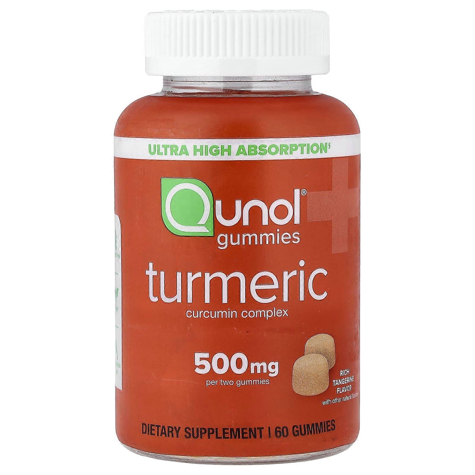 Qunol, Turmeric Curcumin Complex, Rich Tangerine, 60 Gummies (250 mg per Gummy), 2-Pack