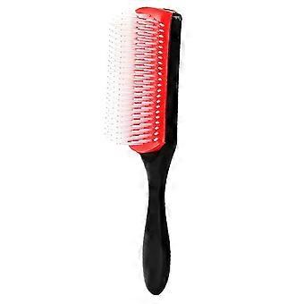 Escova desembaraçadora de 9 fileiras, massageadora de couro cabeludo, pente para cabelos lisos, cacheados e molhados, ideal para mulheres.