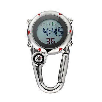 CLISPEED 1pc mini karabinkrok klokke multifunksjonell klipp på kvarts klokke for ambulansepersonell utendørsaktiviteter