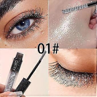 1pc Diamond Shine Waterproof Volume Curl Mascara Glitter Snow Effect,Smudge-proof Eye Makeup for All Skin Types Women Cosmetics