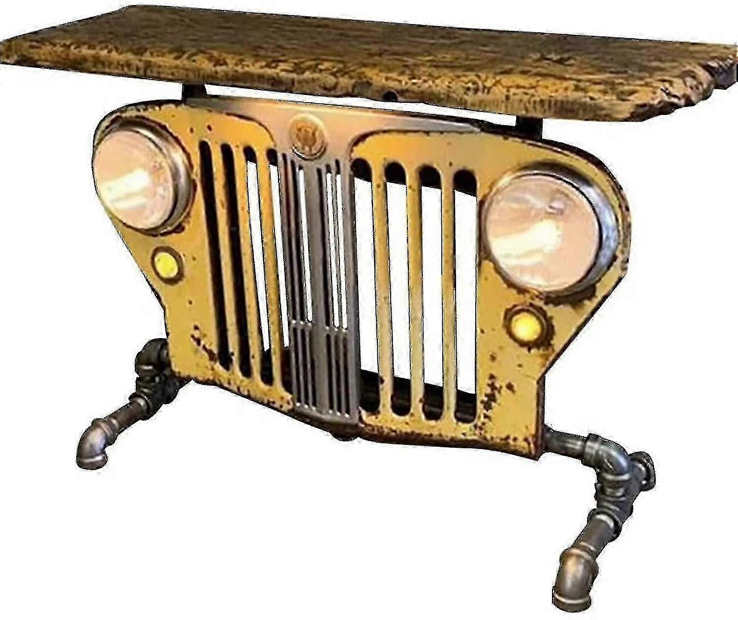 Steampunk Industrial Table Modelo-amarelo