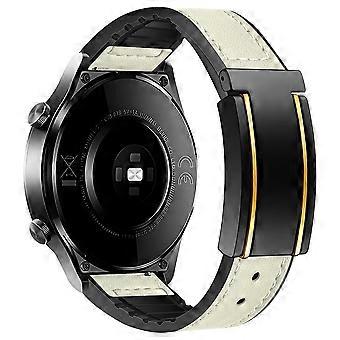 Para Huawei Watch GT 3 42 mm / GT 3 Pro 43 mm Correa de reloj de 20 mm con hebilla magnética recubierta de cuero de vaca genuino