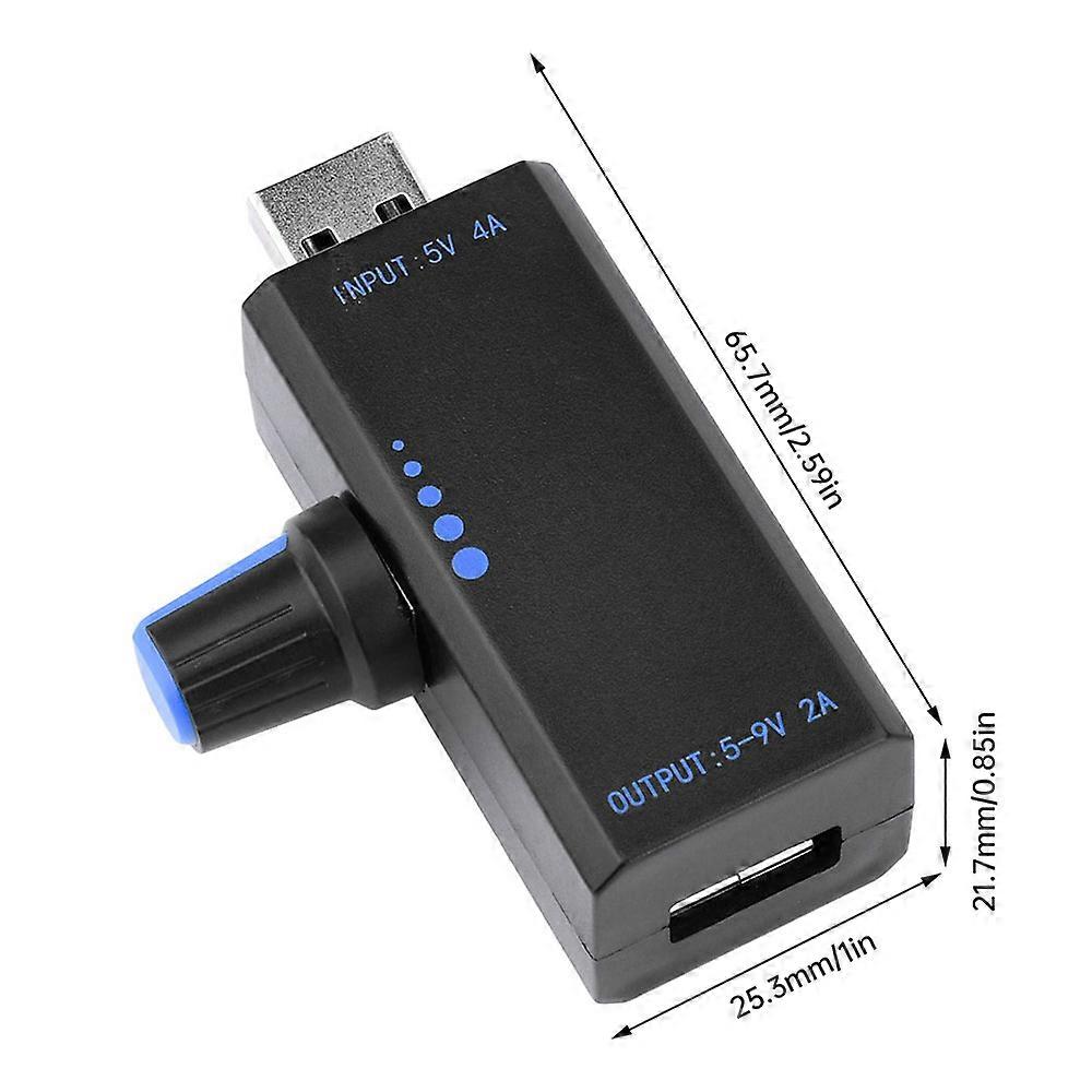 USB Fan Speed Controller 18W 5V 4A, USB and Type-C Input, Stepless Adjustment, 9V 2A Boost