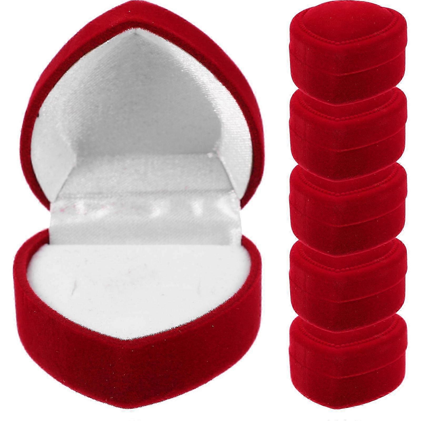 Heart Shaped Ring Box for Wedding Ceremony with 6Pcs Compact Storage Boxes