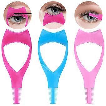 Mascara Shield Guard 3in1 Eyelash Comb Smudge Silicone Tool for Upper and Lower Lashes