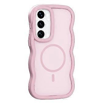 Magnetische hoes voor Samsung Galaxy A57 5G van TPU + PC met golfvormig touchscreen - Roze