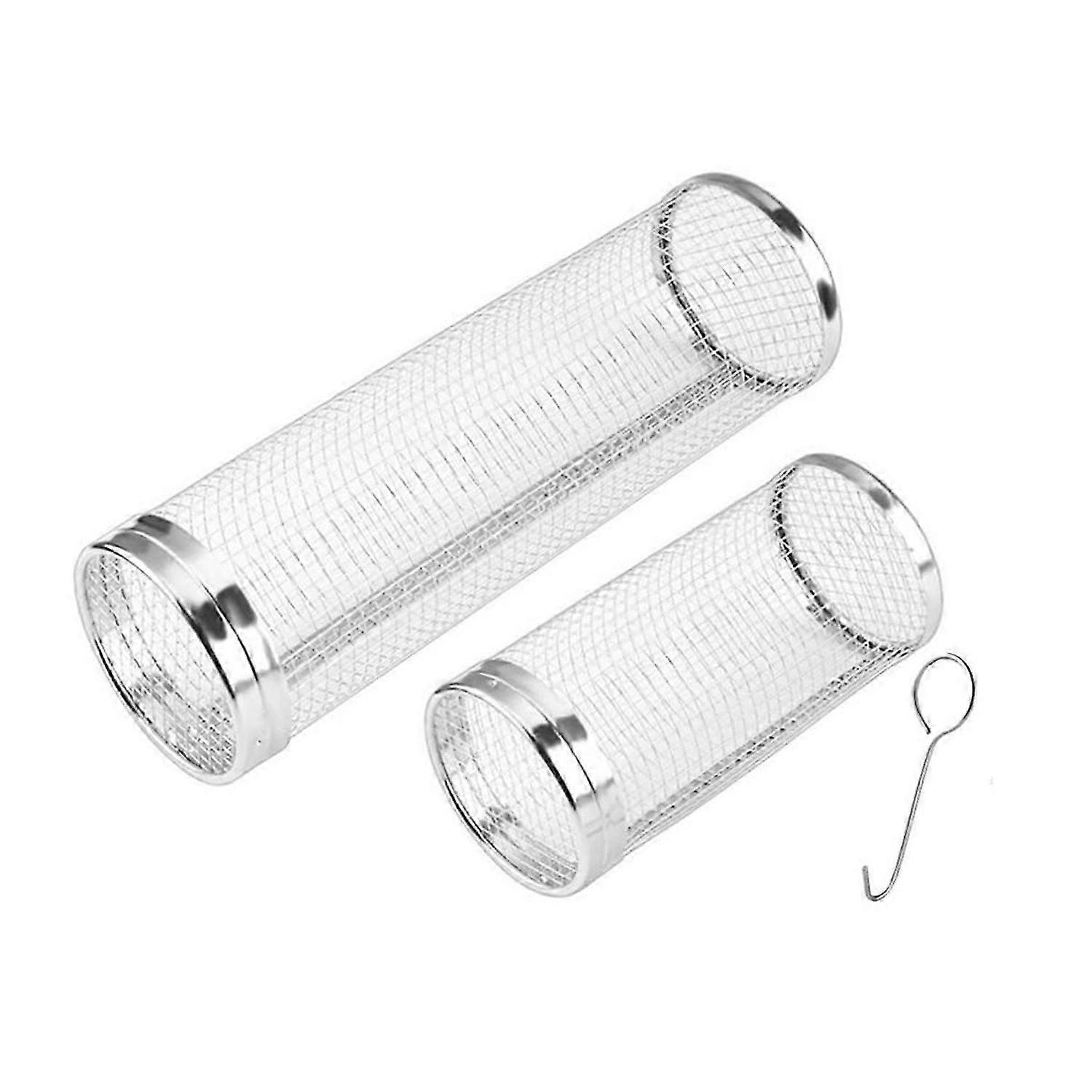 Rolling Grill Basket, Grill Nets for Grill Vegetable, (Large+Small)