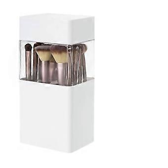 Ventilated 12-Hole Makeup Brush Holder with Silicone Insert, Fast-Drying Storage Box compatible with Makeup Brushes, Durable ABS and PC