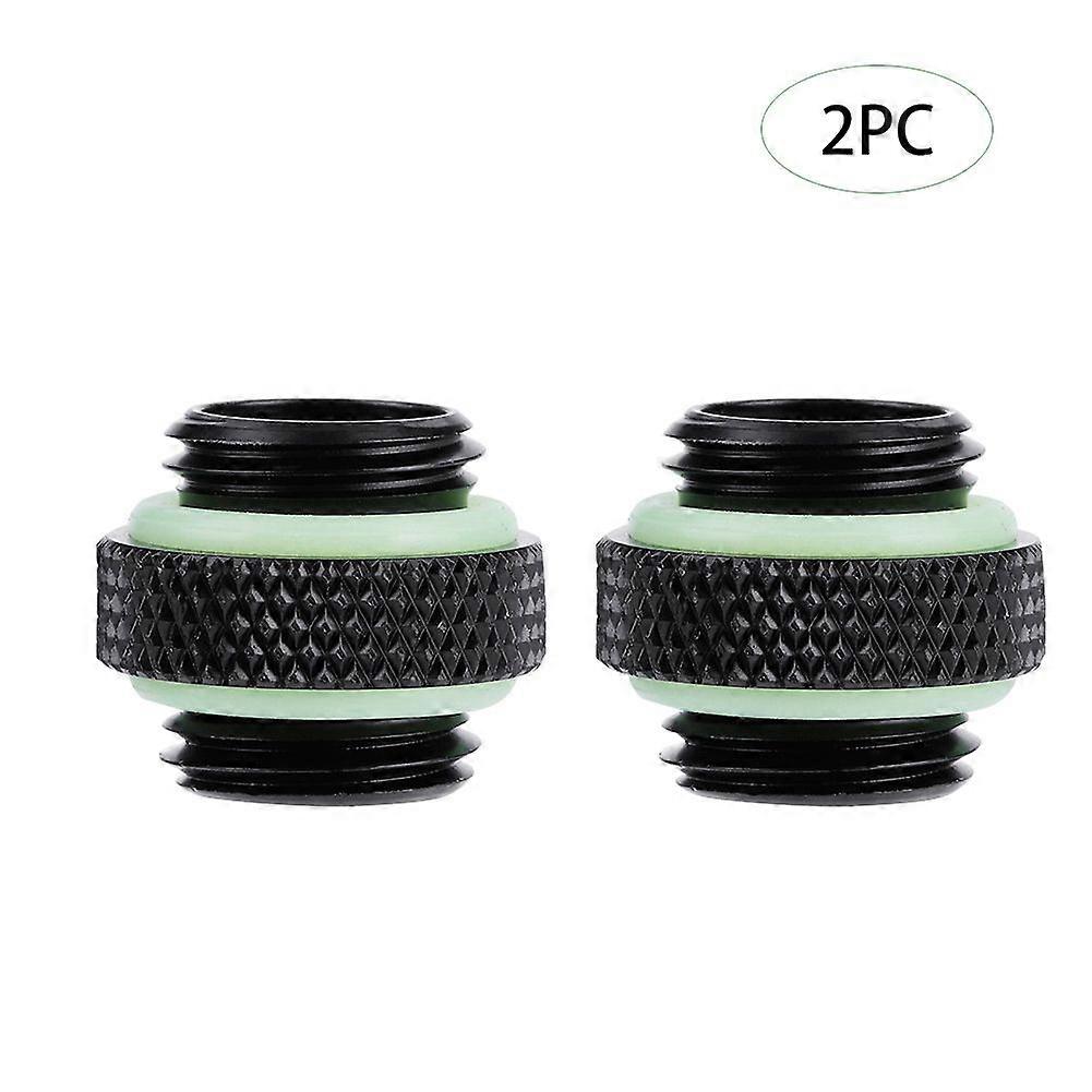2Pcs Water Cooling Dual External Thread Hose Adapter Compression Fitting