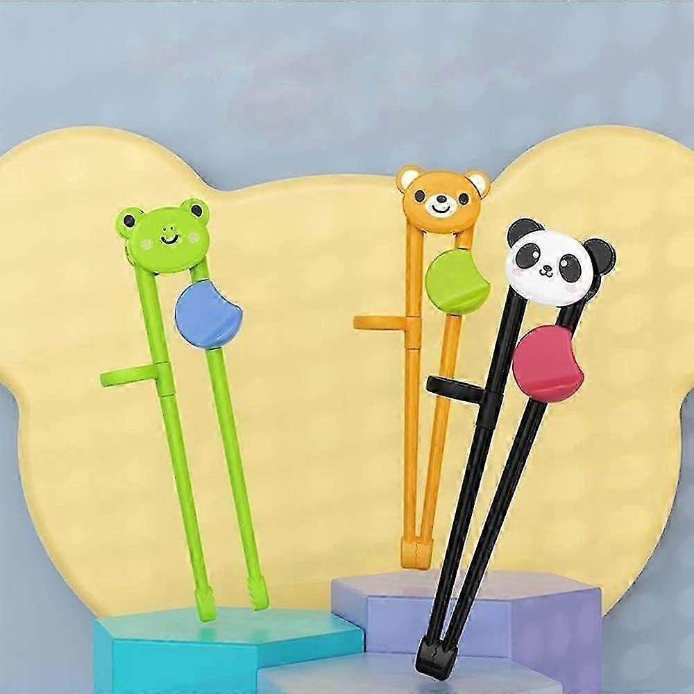 3pcs Panda Cartoon Chopsticks Training Helper, Cute Kitchen Tableware Learn Tools