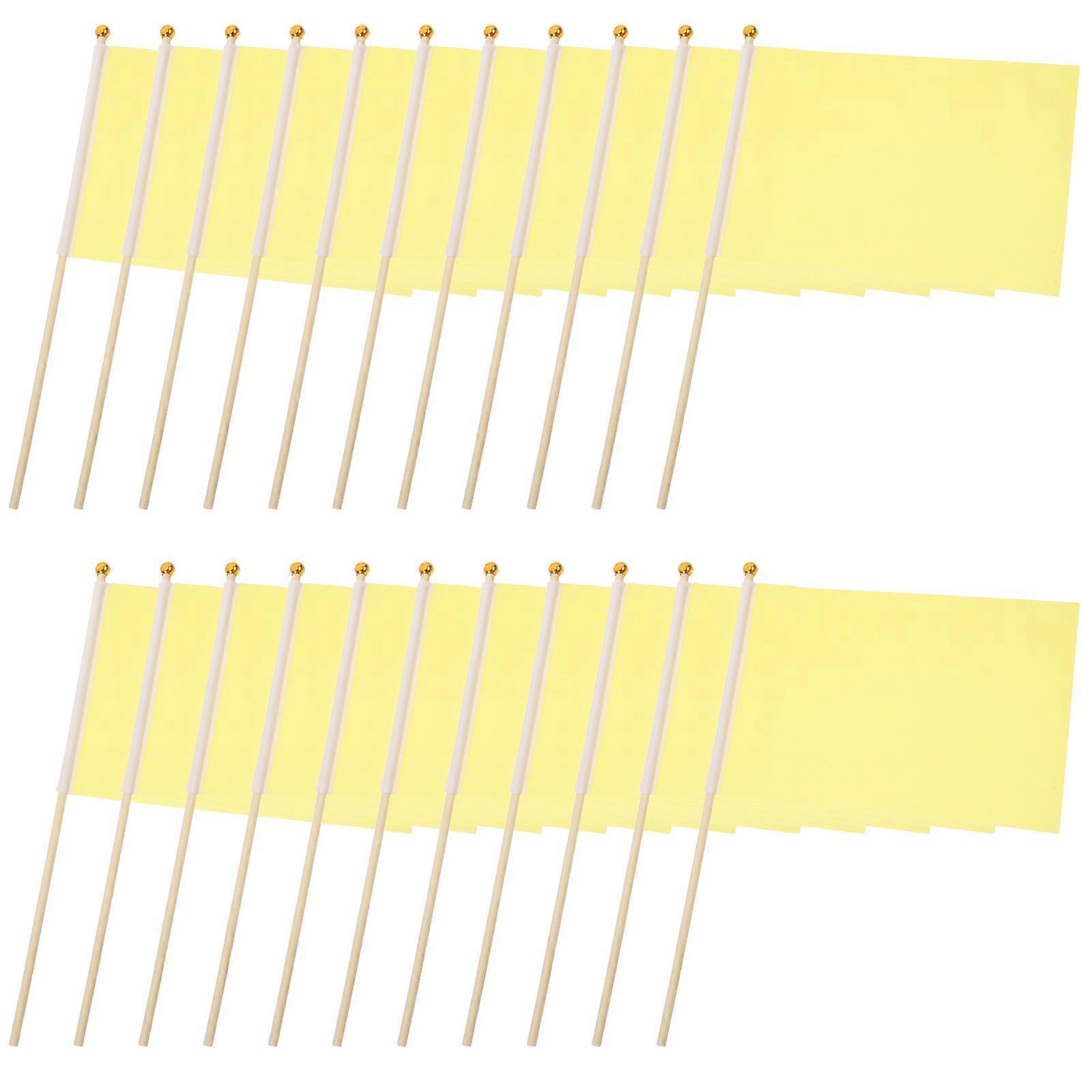 Parade Small Solid Color Flags for Waving 50Pcs Yellow Handheld Flags