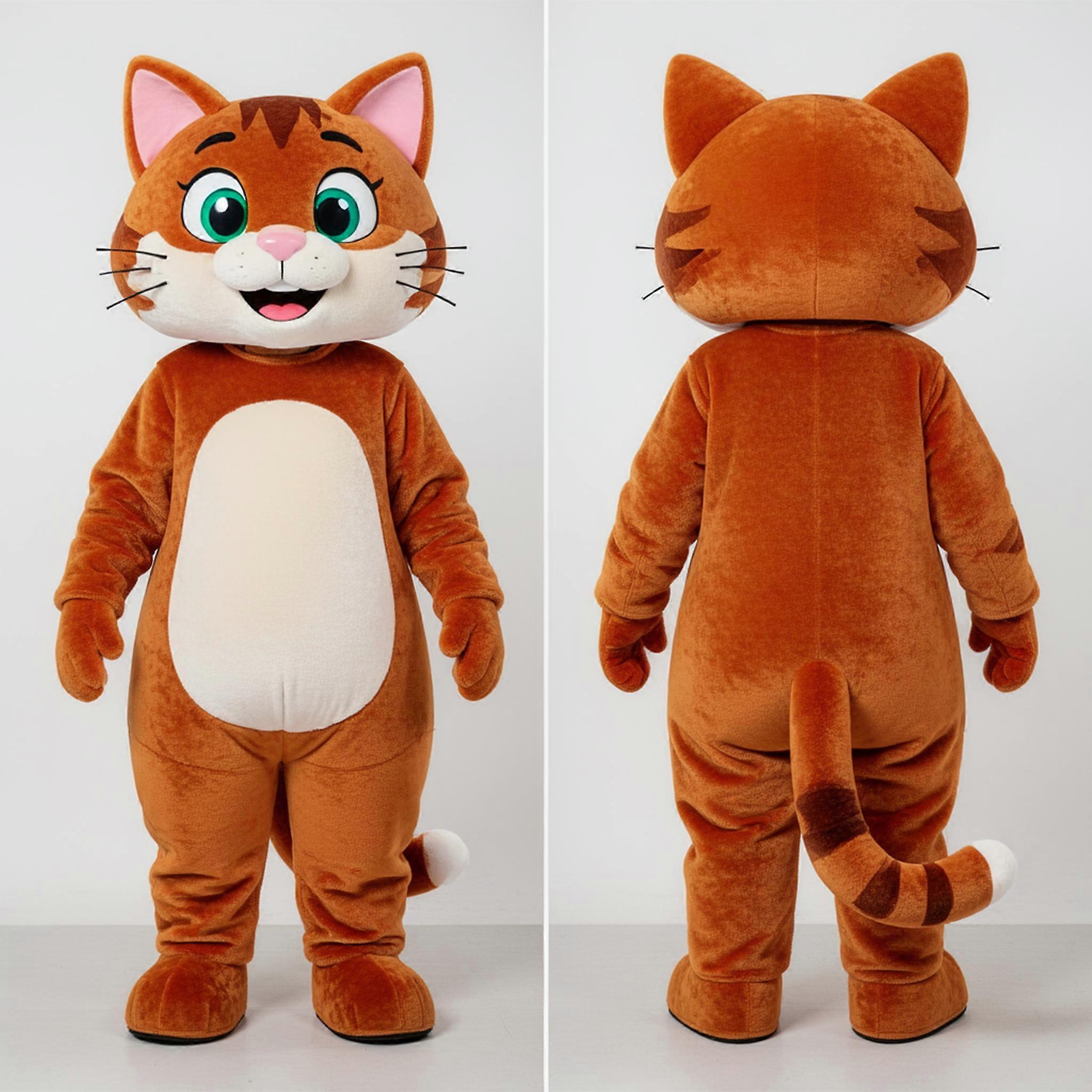 MASTICOT Rust Orange Velvety Cat Mascot