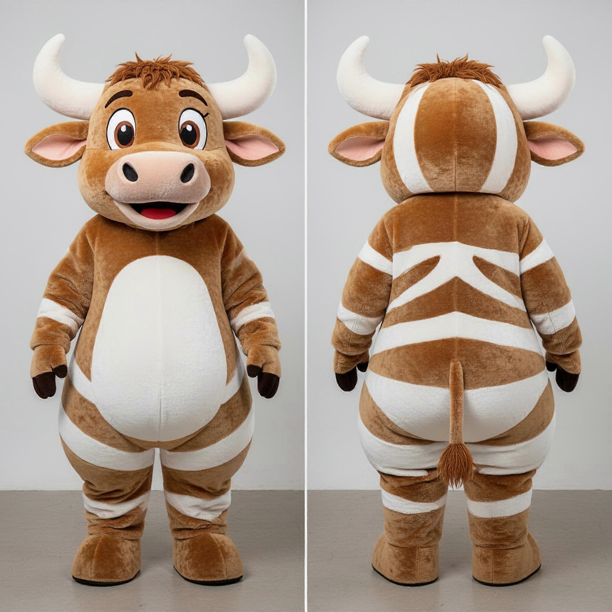 MASTICOT Tan Gentle Zebu Mascot