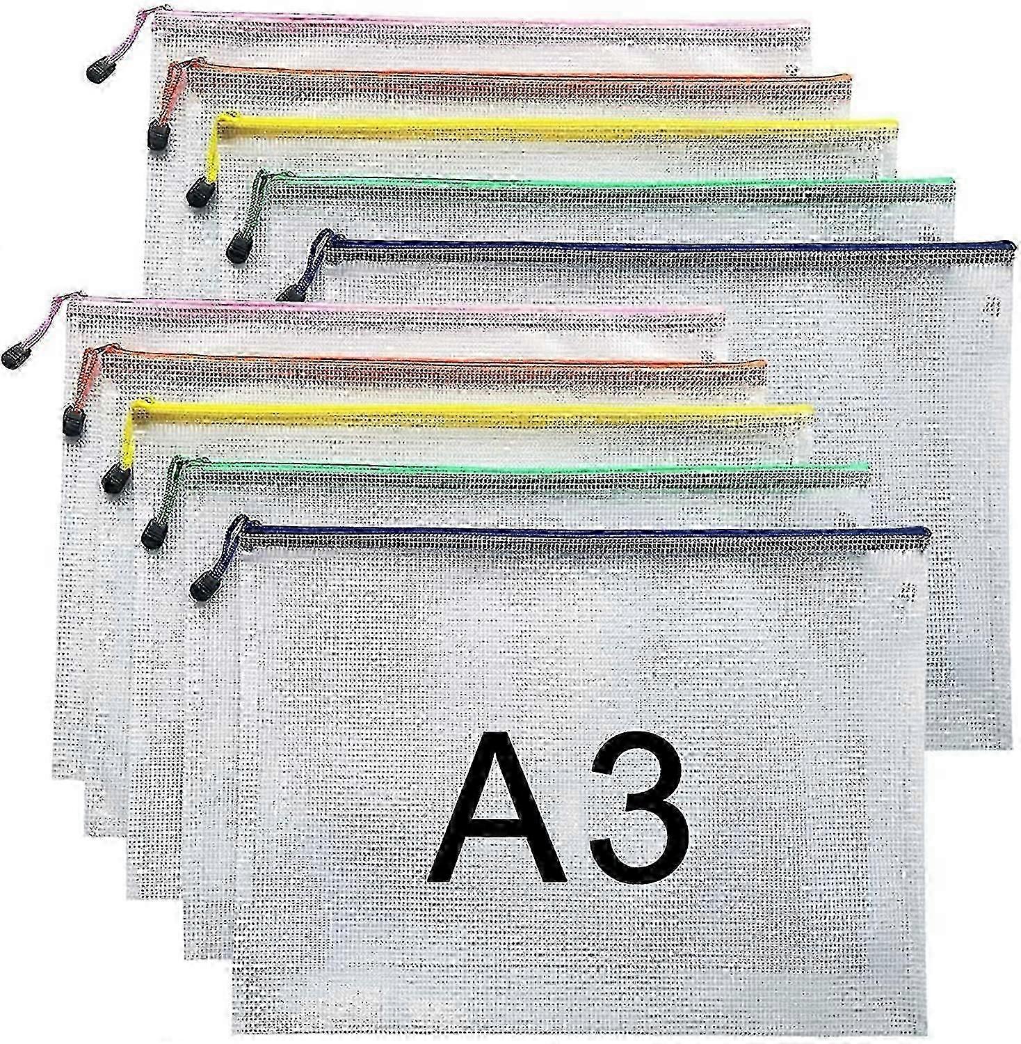 ZK- A3 Document Folder File Zipper Bags Plastic Wallets Folder (a3-10pcs)