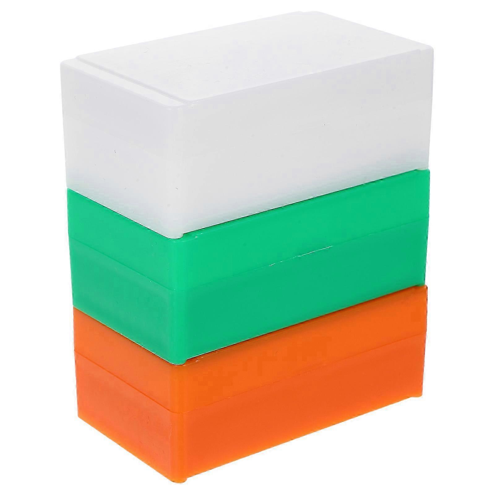 3pcs Microscope Slide Storage Boxes Reusable Plastic for 10 Slides Assorted Colors