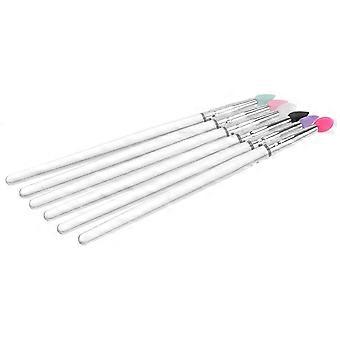 Großer Silikon-Make-up-Pinsel mit Pailletten-Design, 14,6 x 0,9 cm, für präzises Auftragen, 6 Stück