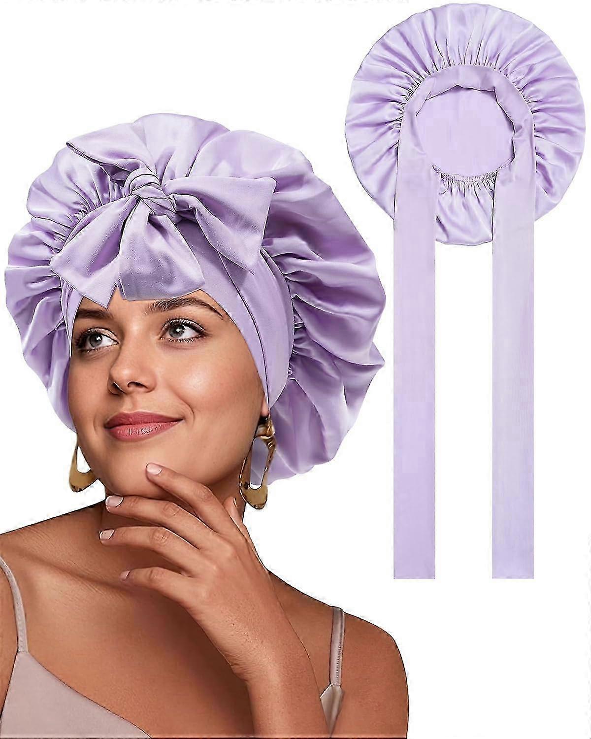 Adjustable Satin Bonnet For Overnight Use