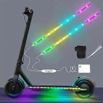 LED-Sicherheitslichtleisten, 2er-Pack, Regenbogenfarben, wasserdicht, Warnleuchten für Nachtfahrten mit Elektroroller, Fahrrad und Skateboard, Niederspannungs-Universalwandmontage
