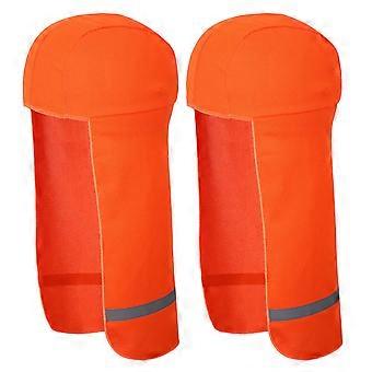Orange Cooling Skull Caps for Sun Protection with Neck Shield 6Pcs Set