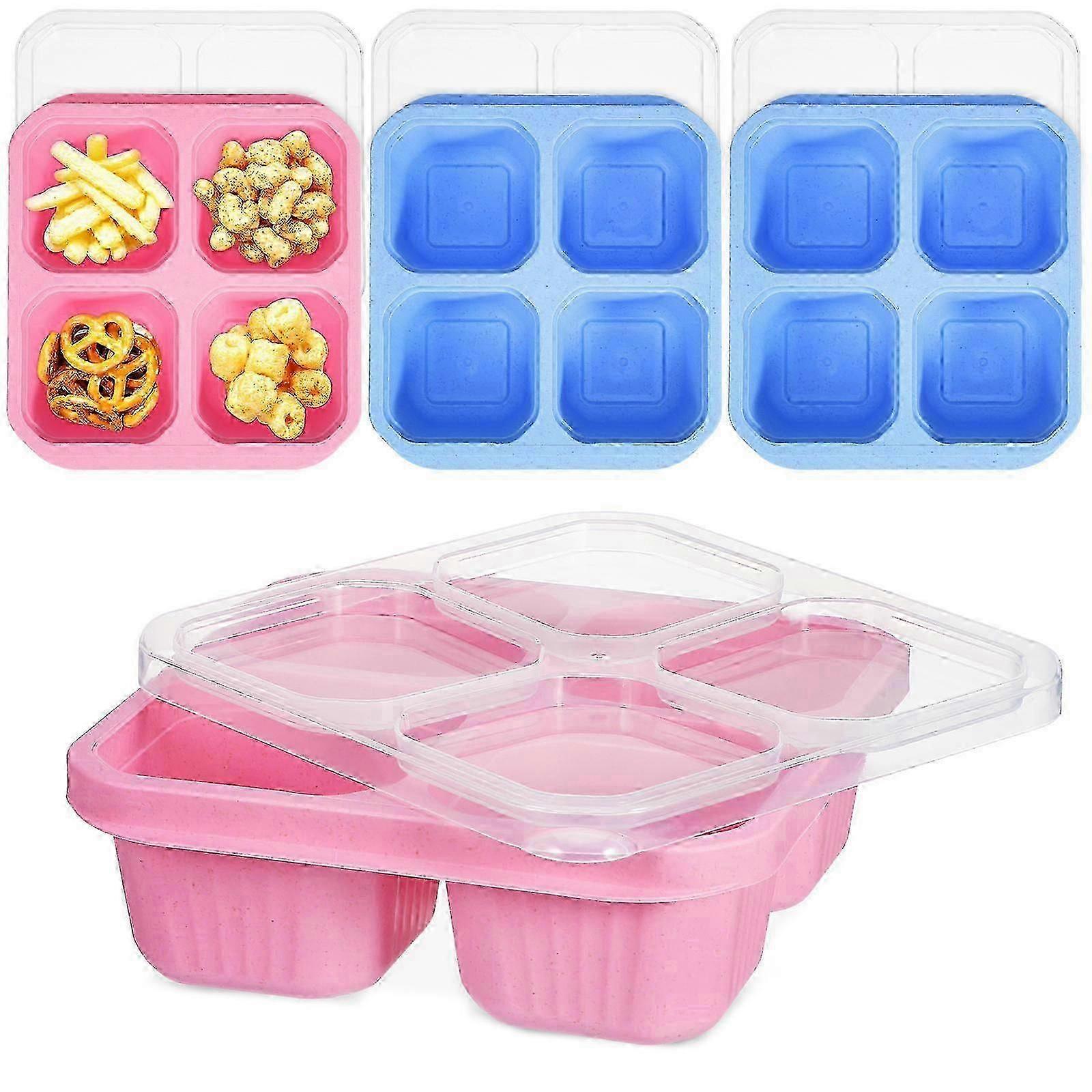 Snack Containers Four Section Food Holders compatible with Kitchen Use 4Pcs Set