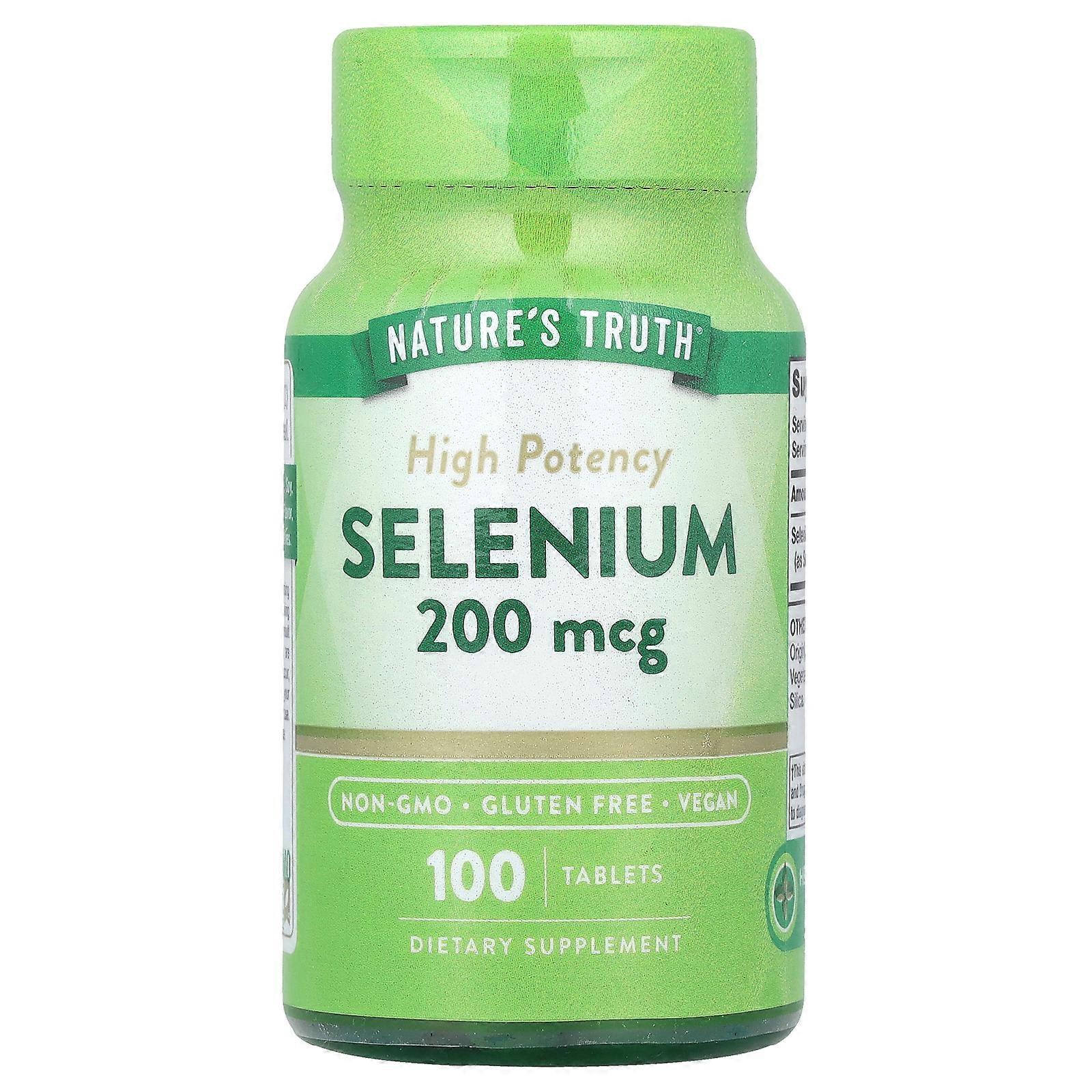 3 x Nature's Truth, Selenium, High Potency, 200 mcg, 100 Tablets