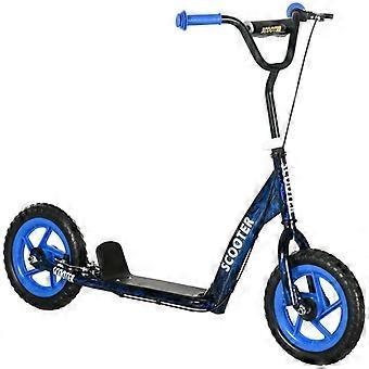 Children's scooter, height-adjustable kick scooter for children, with brake, stand, 2 wheels, steel, blue