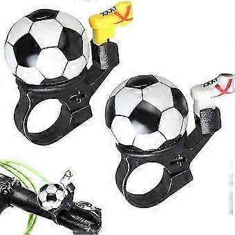 Set of 2 Bicycle Bells, Football Pattern Design Children's Bike Bell with Loud Clear Sound, Handlebar Bicycle Accessory for Kids Boys and Girls -Qi