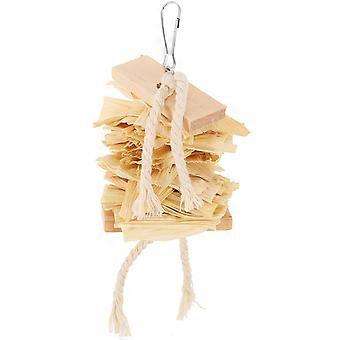 Wood and Corn Husk Parrot Chewing Toy Hanging Toy for Parrots