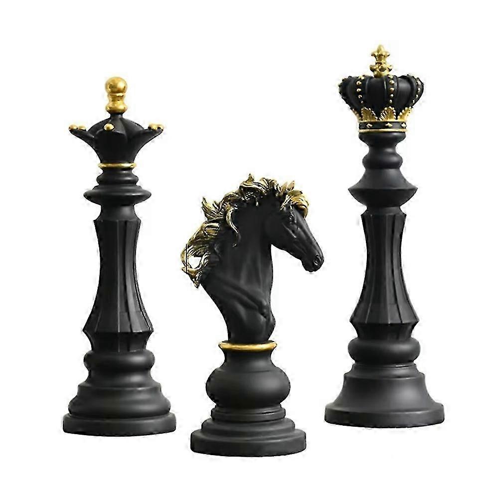 Elegant Chess Statue Resin Set