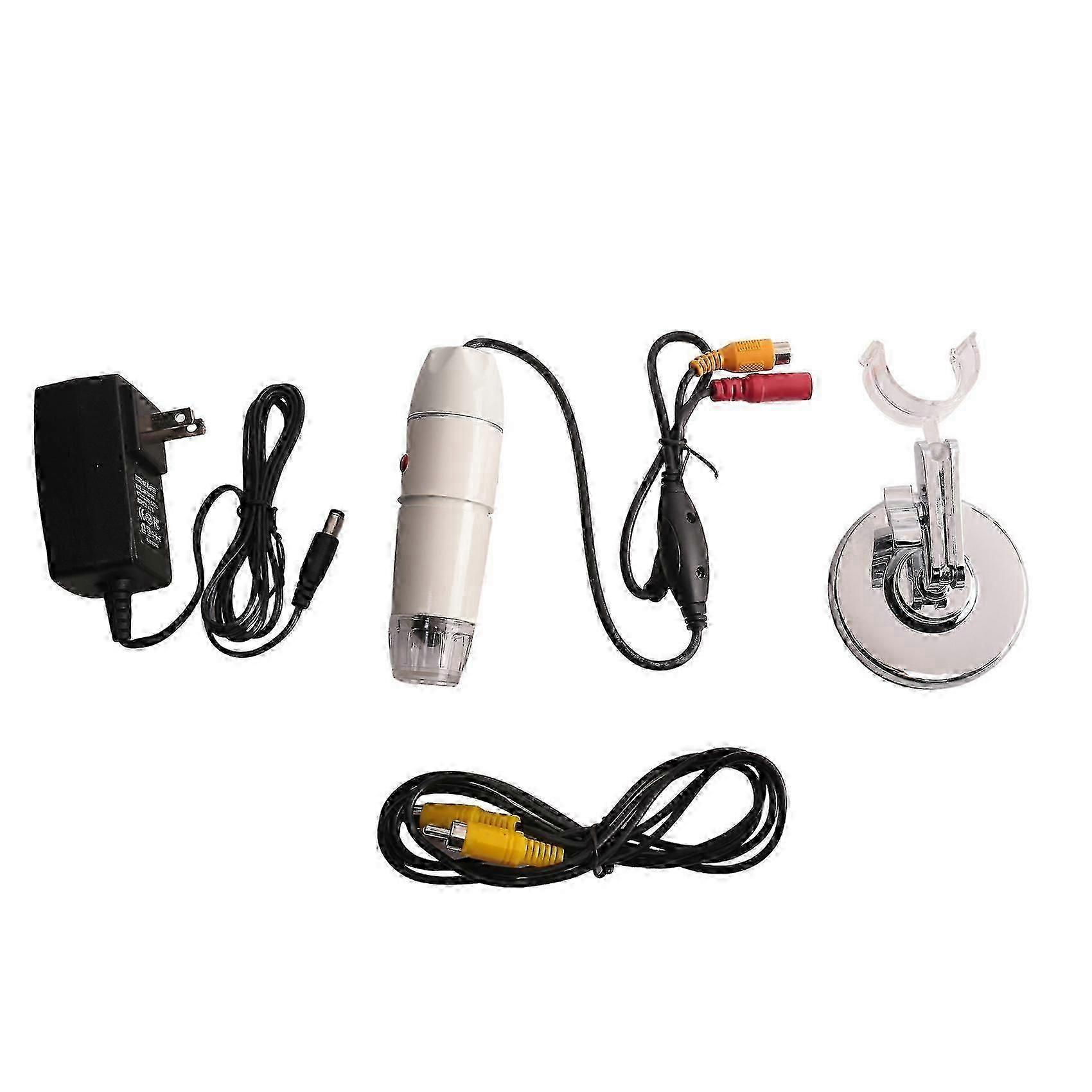 Professional USB microscope with 400-1000x magnification. Communication sensor. TV/AV interface and US plug compatible with electronics applications.