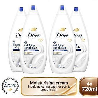 Dove Caring Bath Indulging Cream Bath Soak 720ml With Moisturising Cream 4 Pack