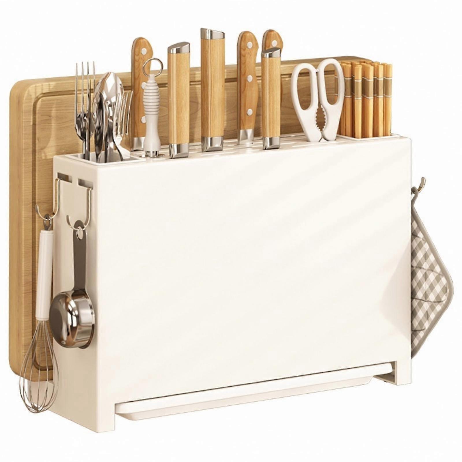 Under Cabinet Knife Block Efficient Pull Out Spice Rack With Multiple Functions And Large Capacity@dd