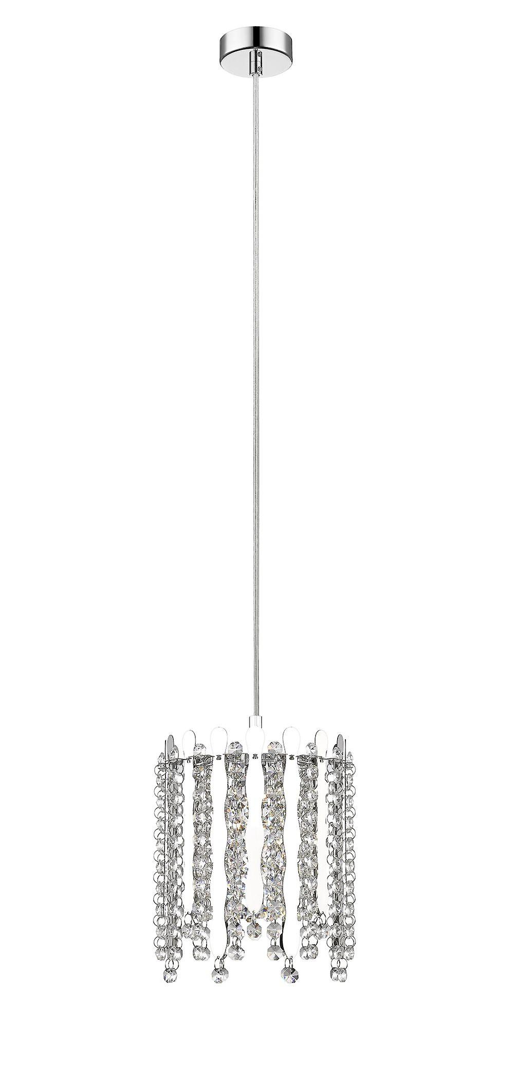 Belize 1 Light Chrome Crystal Pendant Ceiling Light